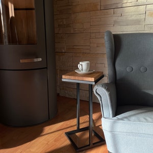 Side table with a solid oak top (oiled)