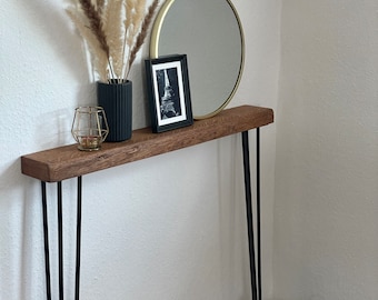 Table console avec pieds en épingle à cheveux (avec un léger bord festonné)