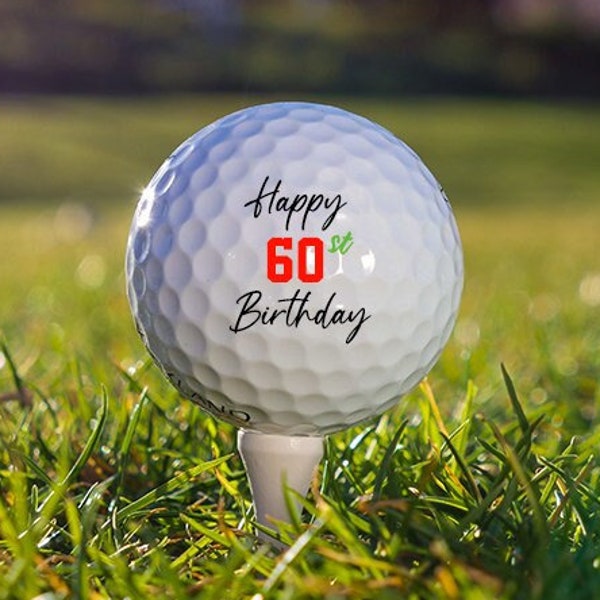 Aangepaste verjaardagscadeau, aangepaste golfballen, gepersonaliseerde golfballen, golfcadeau, beste man cadeau, cadeau voor hem, 60e verjaardagscadeau, fotogolf