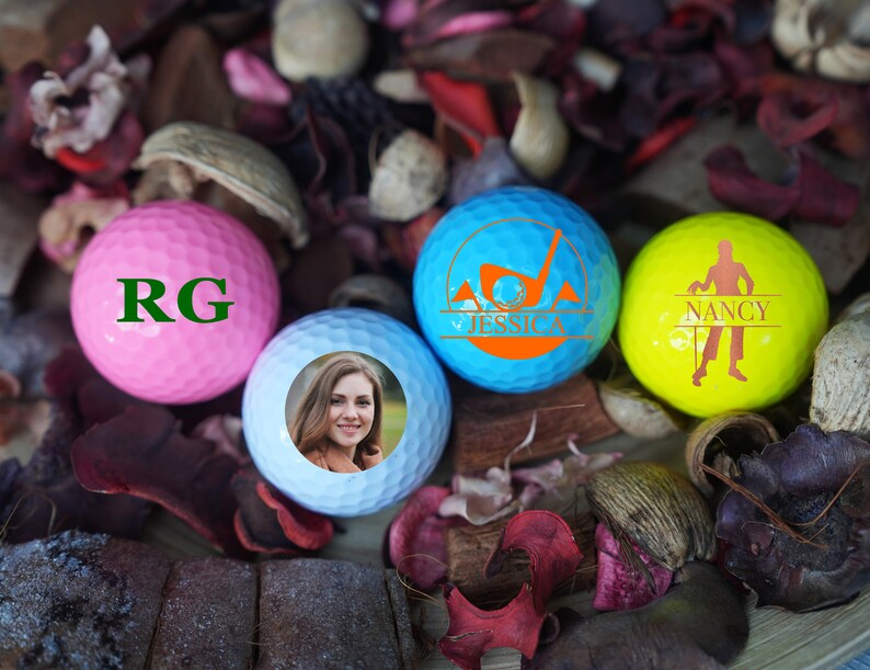 Personalized Colored Golf Balls, Custom Golf Ball Set, Photo Printing
