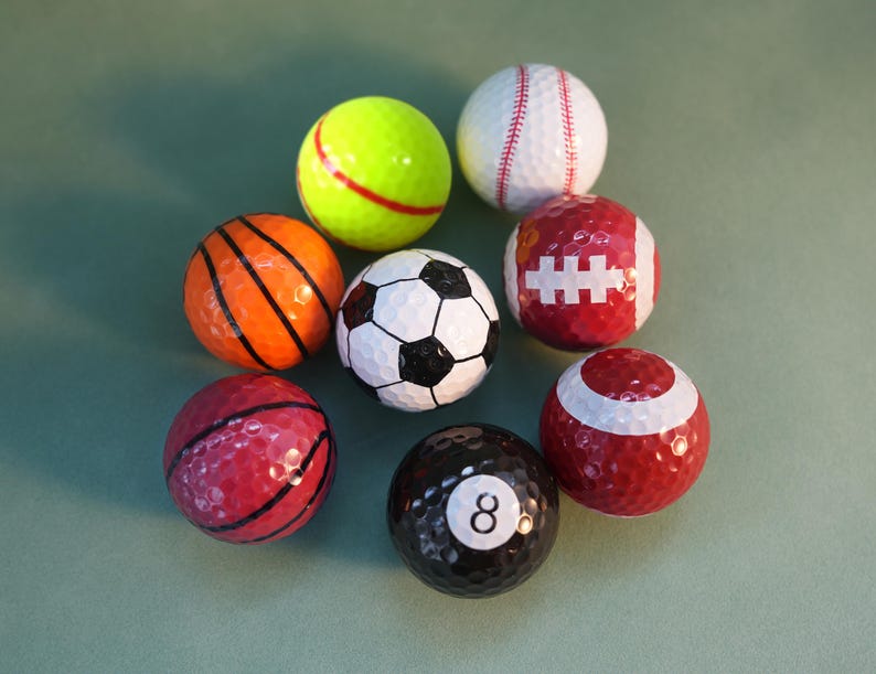 Football Golf Ball, Basketball Golf Ball, Baseball Tennis Rugby Billiards Golf Ball, Funny Golf Balls, Best Man Gift, Personalized Golf Ball image 1