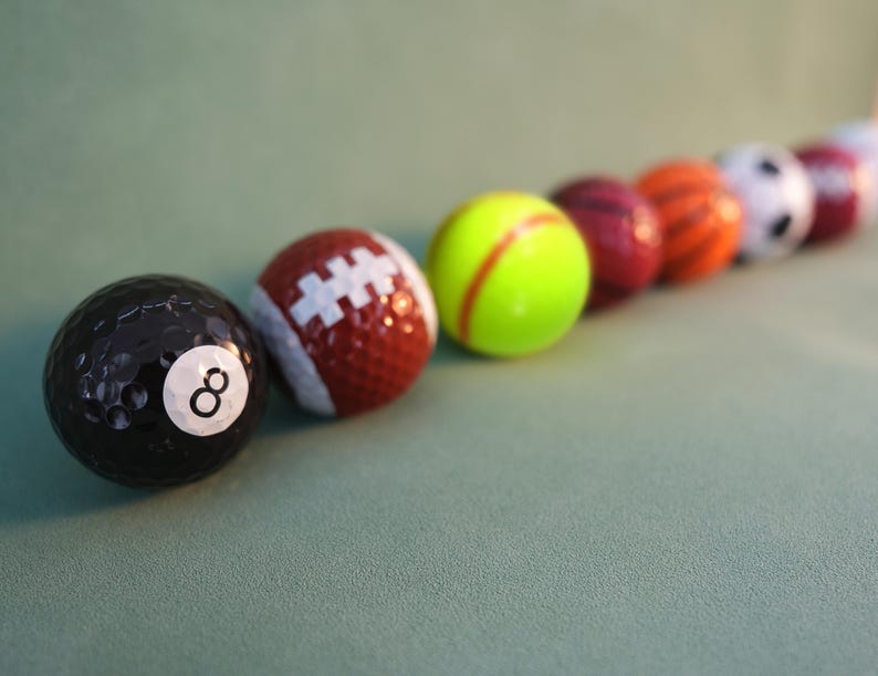Football Golf Ball, Basketball Golf Ball, Baseball Tennis Rugby Billiards Golf Ball, Funny Golf Balls, Best Man Gift, Personalized Golf Ball image 3