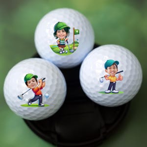Kids Custom Golf Balls, Cartoon Golf Balls, Golf Gift, Gift For Golfer, Father's Day Gift, Gift for Dad, New Dad Gift