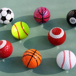 Football Golf Ball, Basketball Golf Ball, Baseball Tennis Rugby Billiards Golf Ball, Funny Golf Balls, Best Man Gift, Personalized Golf Ball image 2