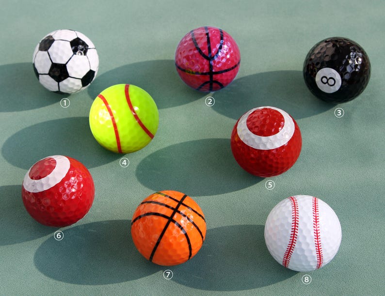Football Golf Ball, Basketball Golf Ball, Baseball Tennis Rugby Billiards Golf Ball, Funny Golf Balls, Best Man Gift, Personalized Golf Ball image 2