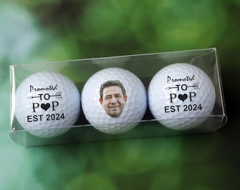 Nieuw cadeau voor opa, gepromoveerd tot opa, cadeau voor opa, gepersonaliseerde golfballen, onthulling van zwangerschap, aankondiging van zwangerschap, gepersonaliseerde golfbal