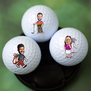 Cartoon Golf Balls, Unique Custom Golf Balls, Golf Gift, Gift For Golfer, Wedding Gift, Anniversary Gifts, Groomsmen Gift, Best Man Gift