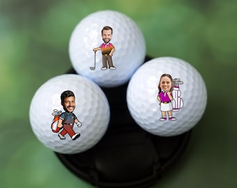 Cartoon Golf Balls, Unique Custom Golf Balls, Golf Gift, Gift For Golfer, Wedding Gift, Anniversary Gifts, Groomsmen Gift, Best Man Gift