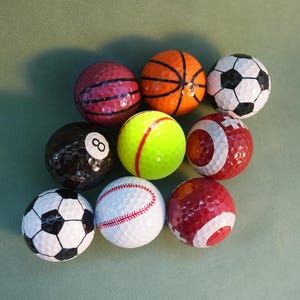 Football Golf Ball, Basketball Golf Ball, Baseball Tennis Rugby Billiards Golf Ball, Funny Golf Balls, Best Man Gift, Personalized Golf Ball image 6