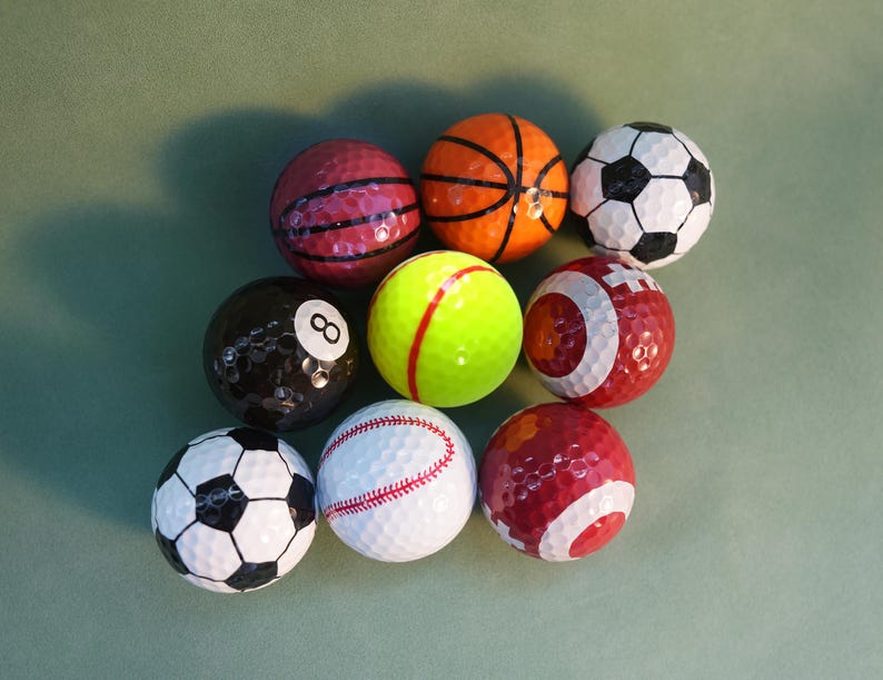 Football Golf Ball, Basketball Golf Ball, Baseball Tennis Rugby Billiards Golf Ball, Funny Golf Balls, Best Man Gift, Personalized Golf Ball image 6