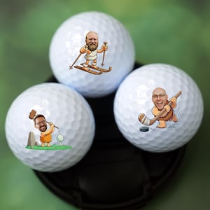 The Stone Age Cartoon Characters Personalized Golf Balls, Gift For Golfer, Anniversary Gifts, Groomsmen Gift, Best Man Gift