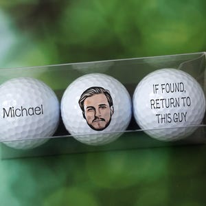 Retrato en pelota de golf, retrato de foto, pelotas de golf divertidas, pelotas de golf personalizadas, pelotas de golf personalizadas, regalo de padrino, regalo de golf para hombre