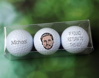 Portrait on Golf Ball, Portrait from Photo, Funny Golf Balls, Personalized Golf Balls, Custom Golf Balls, Best Man Gift, Golf Gift for Man