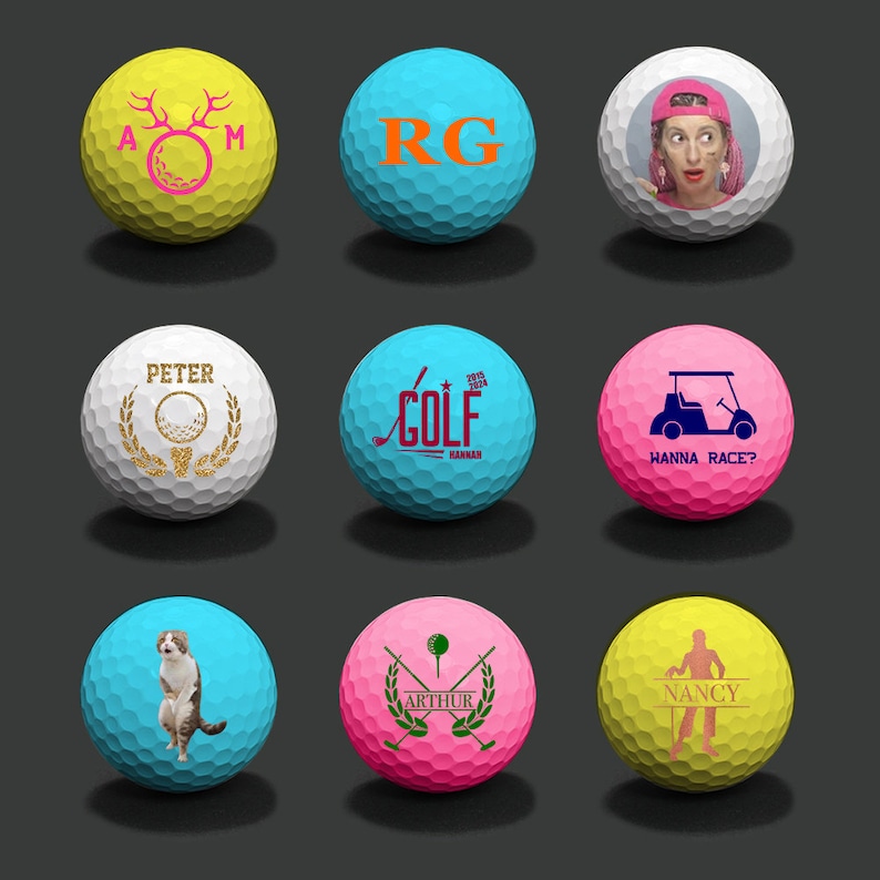 Personalized Colored Golf Balls, Custom Golf Ball Set, Photo Printing ...