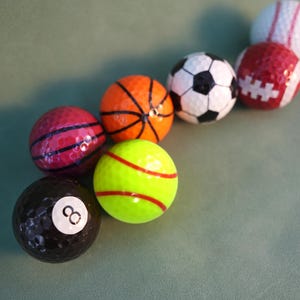 Football Golf Ball, Basketball Golf Ball, Baseball Tennis Rugby Billiards Golf Ball, Funny Golf Balls, Best Man Gift, Personalized Golf Ball image 4