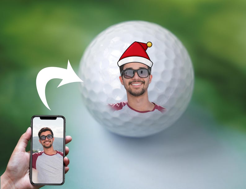Custom Face Candy Cane Christmas Black Golf Towels, Christmas Golf Gift, Custom Golf Accessories main image 0