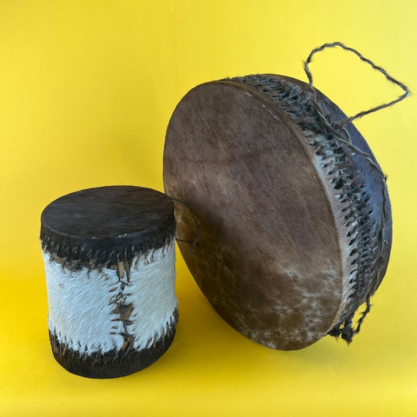 Traditional Zulu Drums – Handmade, African Artwork, Authentic Cowhide, African Drums, Tribal Art, Home Décor, African Musical Instrument