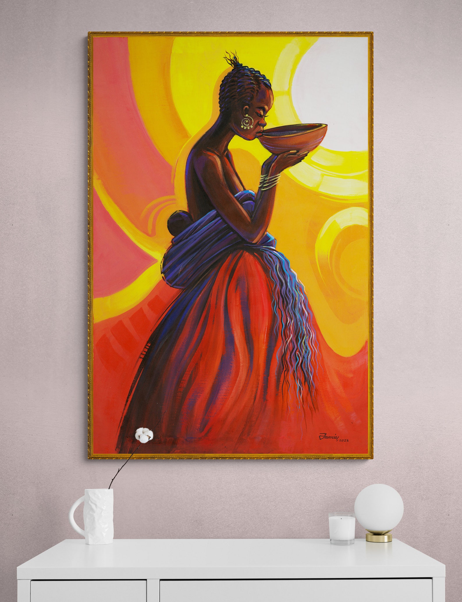 African Woman with Baby Home Decor: Wall Art Paintings