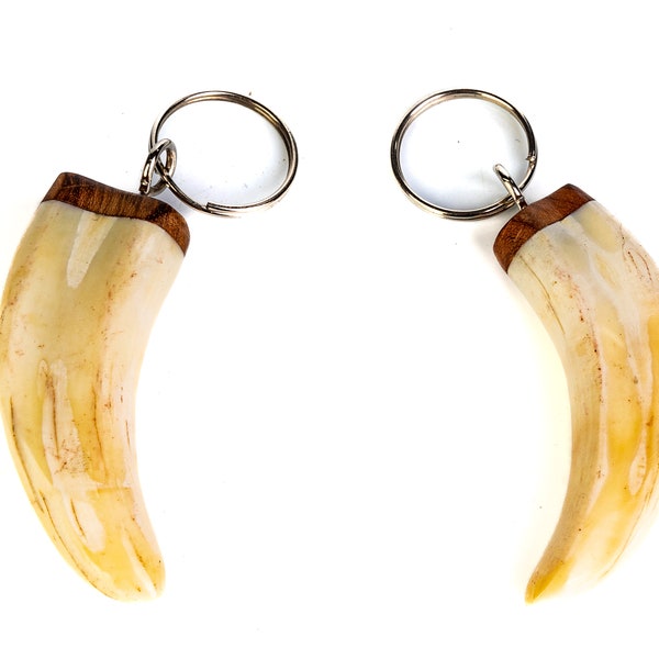 Authentic Warthog Tusk Keychain – Handmade, African Art, Accessories, Up-cycling, Unique Gifts