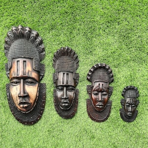 Authentic Benin FESTAC Mask: African Art, Handmade, Woodwork, Wall Art Décor, Contemporary Art, Wood Wall Art, Home Decor, Extra Large