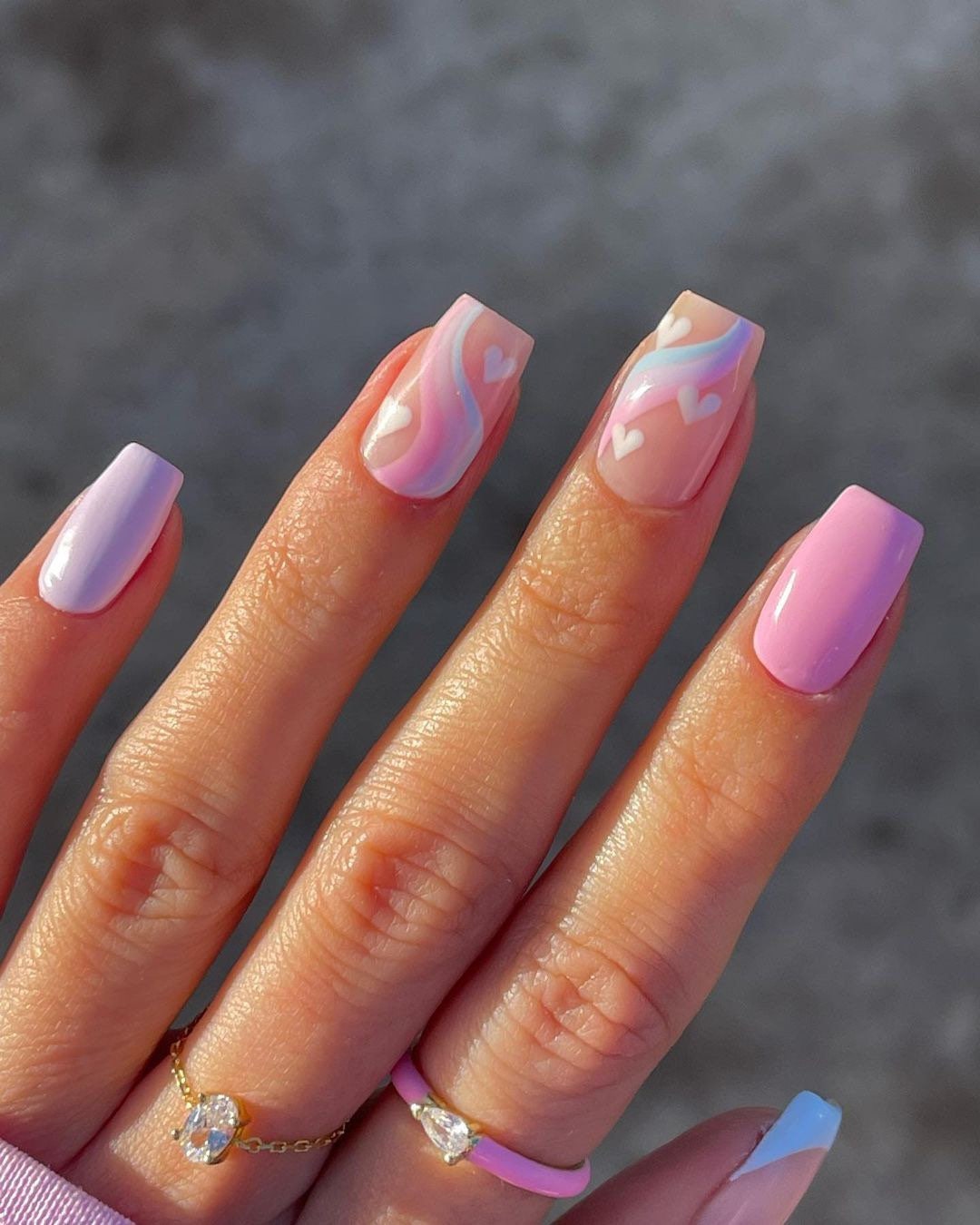 45+ Cute Summer Nails 2021 : Pink Fruity & LV Nails