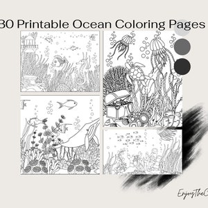 30 Printable Ocean Digital Coloring Pages - Coloring pages for kids, boys, girls, teen, and adult