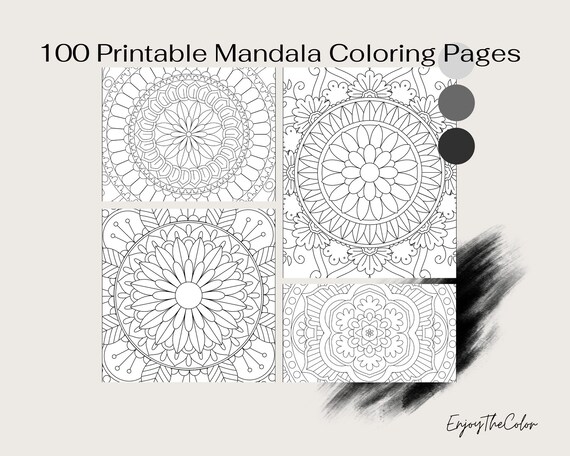 100 Printable Mandala Digital Coloring Pages Coloring Pages - Etsy