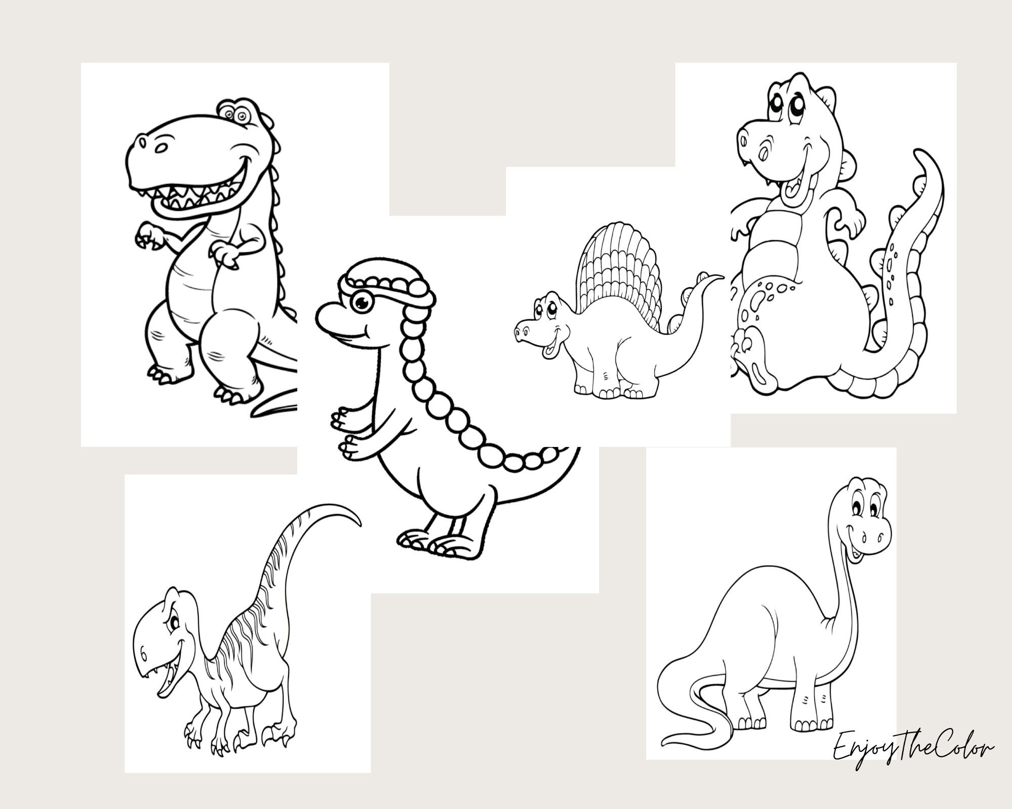 50 Printable Dinosaur Digital Coloring Pages - Coloring Pages for Kids ...