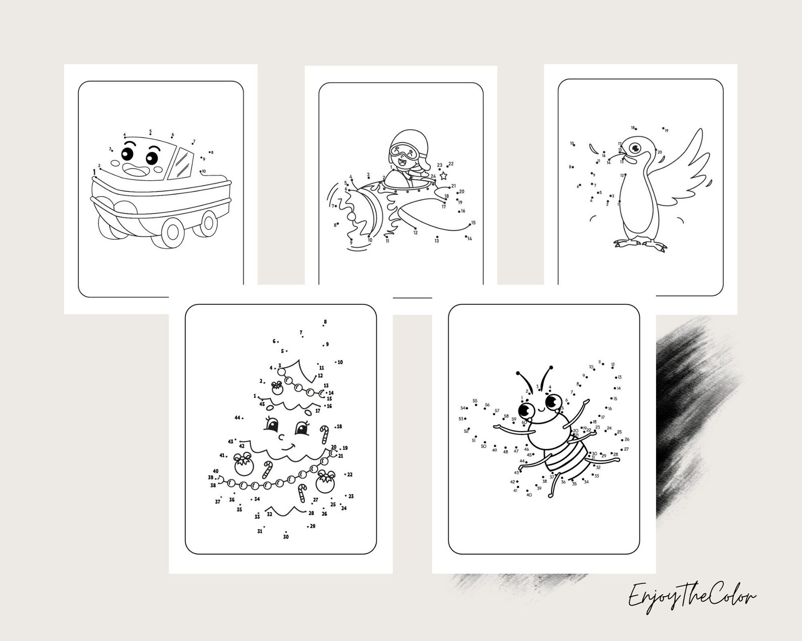 50 Printable Dot to Dot Coloring Pages for Boys, Girls, Teens, Kids ...