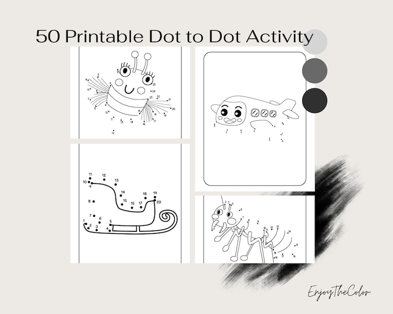 50 Printable Dot to Dot Coloring Pages for Boys, Girls, Teens, Kids ...