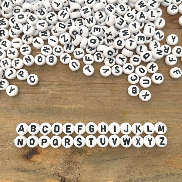 Alphabet beads for bracelets making kit ABC beads supply bracelet with names numbers beads for bracelet jewelry making beads 7mm