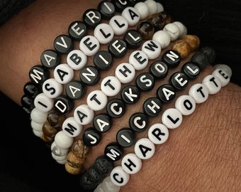 Personalized Gemstone Bracelet for Men: Onyx, Tiger Eye, Jasper