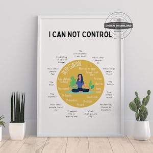 I Cannot Control | Therapy Office Decor School Counselor Therapy Counseling Poster Anxiety Relief Psychology Calm Down Corner Mental Health