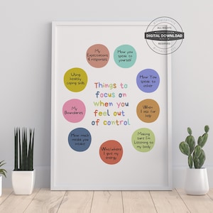 I Cannot Control | Therapy Office Decor School Counselor Therapy Counseling Poster Anxiety Relief Psychology Calm Down Corner Mental Health