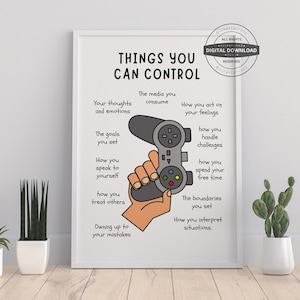 I Cannot Control | Therapy Office Decor School Counselor Therapy Counseling Poster Anxiety Relief Psychology Calm Down Corner Mental Health