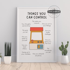 I Cannot Control | Therapy Office Decor School Counselor Therapy Counseling Poster Anxiety Relief Psychology Calm Down Corner Mental Health