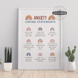 Coping Skill Therapy Office Decor Mental Health Confidential School Counselor Counseling Poster Psychology Therapist Office Class Room Decor