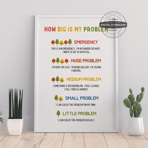 How Big My Problem | Therapy Office Decor School Counselor CBT DBT Therapy Counseling Poster Anxiety Relief Social Psychology Mental Health