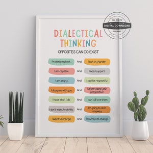Dialectical Thinking | Therapy Office, Office Decor, School Counselor, CBT DBT Theraphy, Counseling Poster, Anxiety Relief, Psychology