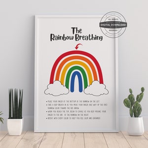 Grounding Technique | Therapy Office Decor School Counselor DBT Therapy Counseling Poster Anxiety Relief Psychology Calm Corner Breathing