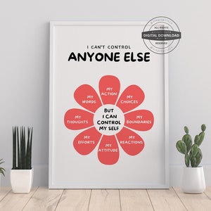 I Cannot Control | Therapy Office Decor School Counselor Therapy Counseling Poster Anxiety Relief Psychology Calm Down Corner Mental Health