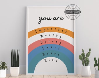 You Are Rainbow Print | Therapy Office Decor (Digital Download)