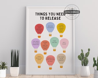 Feelings & Emotions Poster, Therapy Office Decor (Digital Print)