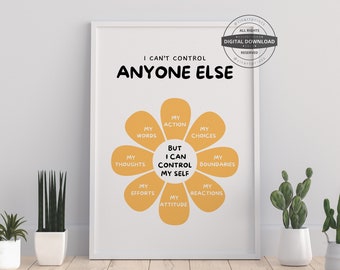 I Cannot Control | Therapy Office Decor School Counselor Therapy Counseling Poster Anxiety Relief Psychology Calm Down Corner Mental Health