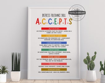 Therapy Office Decor School Counselor CBT DBT Theraphy Counseling Poster Anxiety Relief Psychology Office Decor Mindfulness Mental Health