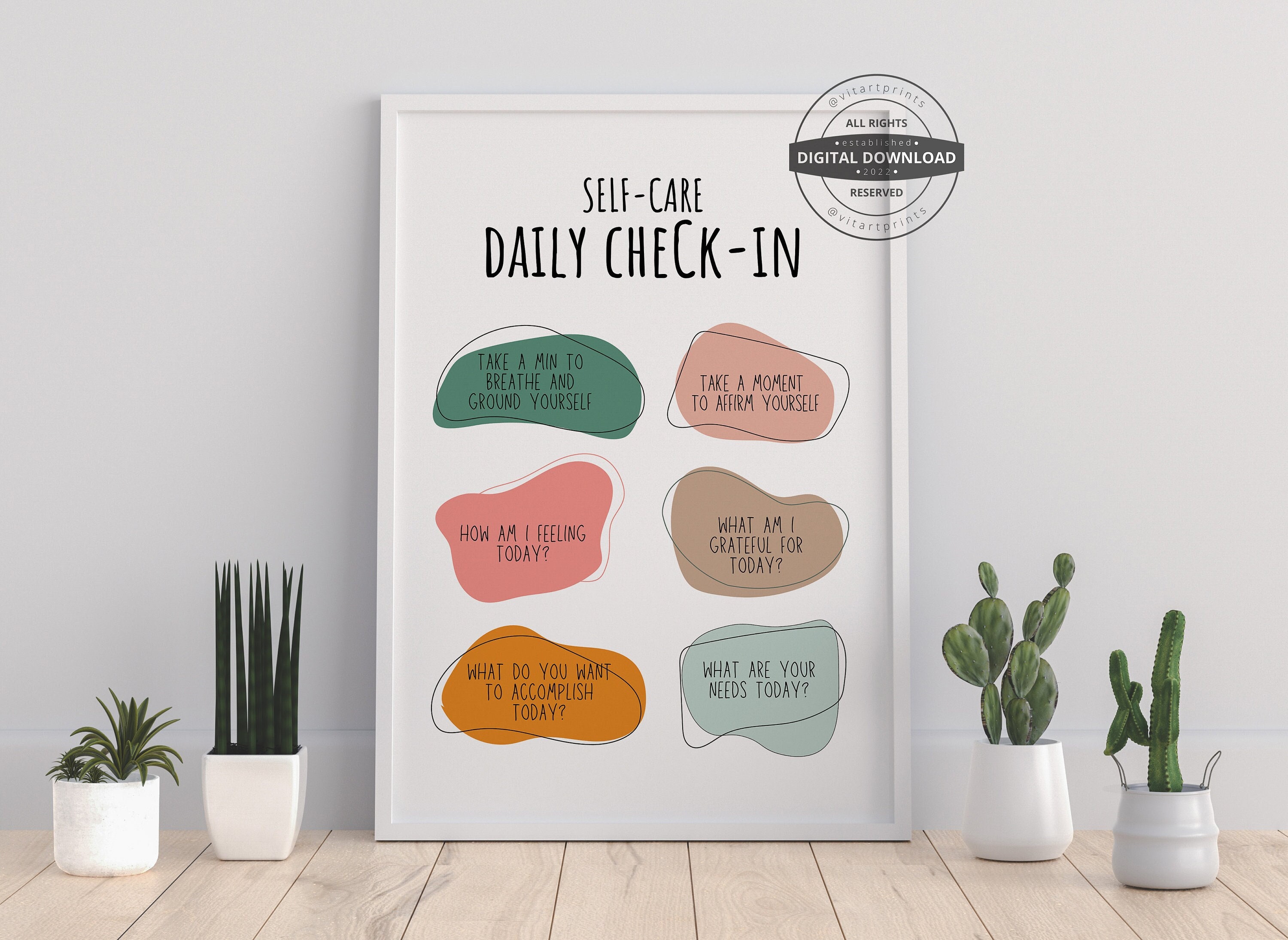 Daily Check in Mental Health, Therapy Office Decor, Daily Checklist ...