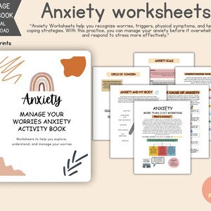 Anxiety worksheets, therapy office resources, anxiety bundle, social anxiety, test anxiety, school counselling, therapist tools, DBT CBT SEL