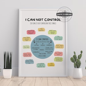 I Cannot Control | Therapy Office Decor School Counselor Therapy Counseling Poster Anxiety Relief Psychology Calm Down Corner Mental Health