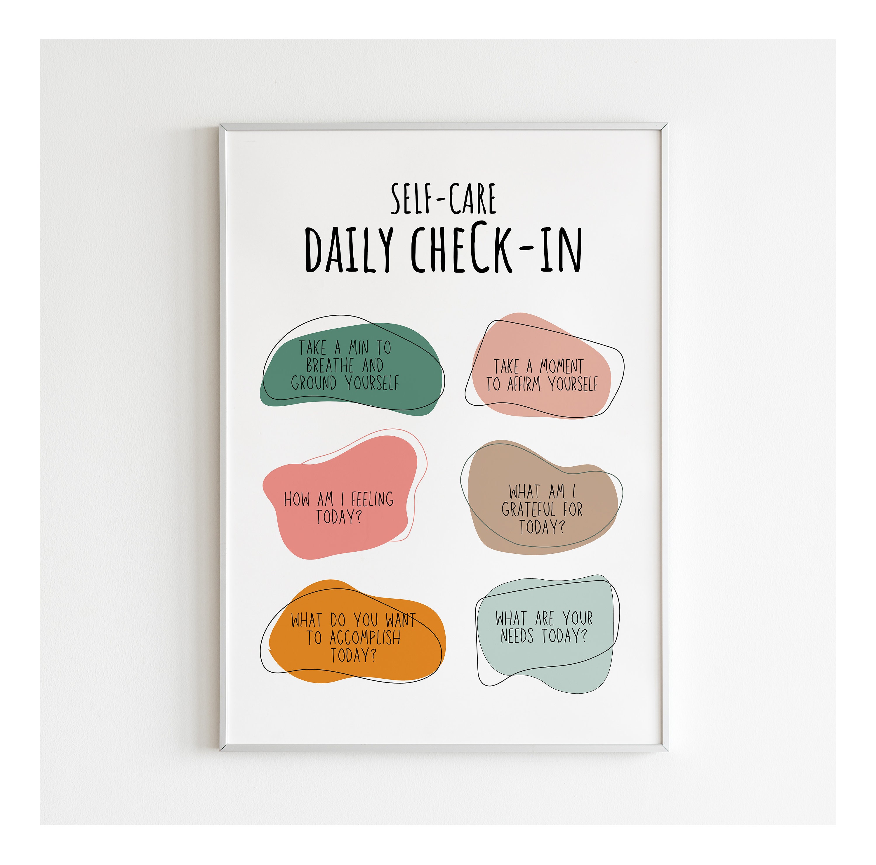 Daily Check in Mental Health, Therapy Office Decor, Daily Checklist ...
