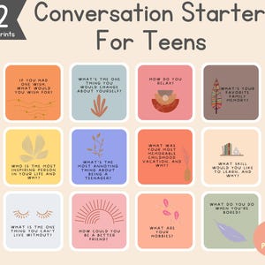 Conversation Starter Cards Deck Therapy Tools Mindfulness Cards Therapist Office Anxiety Tools Social Psychology Anxiety CBT DBT Calming